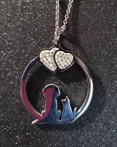 Collana acciaio gatto cane - gatto,