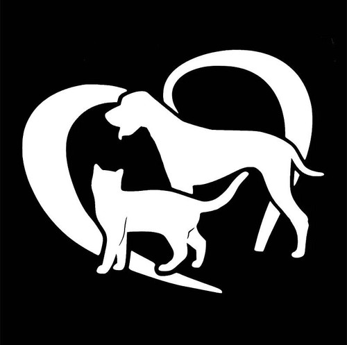 Adesivo auto cuore amore cane - cuore,